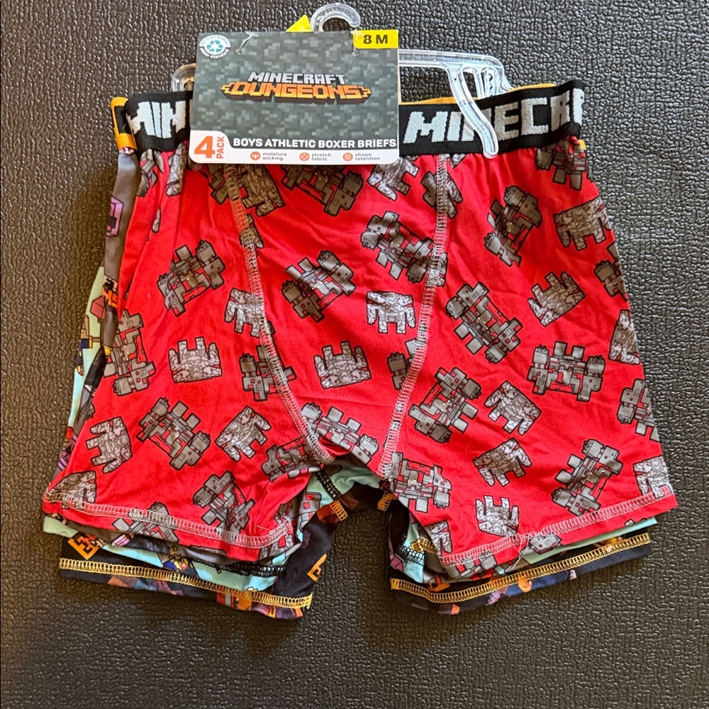 Minecraft Dungeons Boys' Red Boxer Briefs